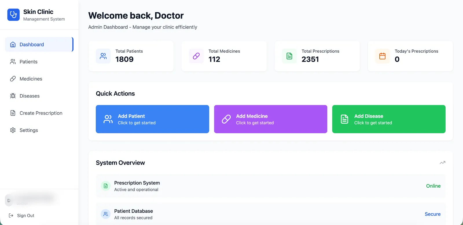 Specialized Dermatology Management System